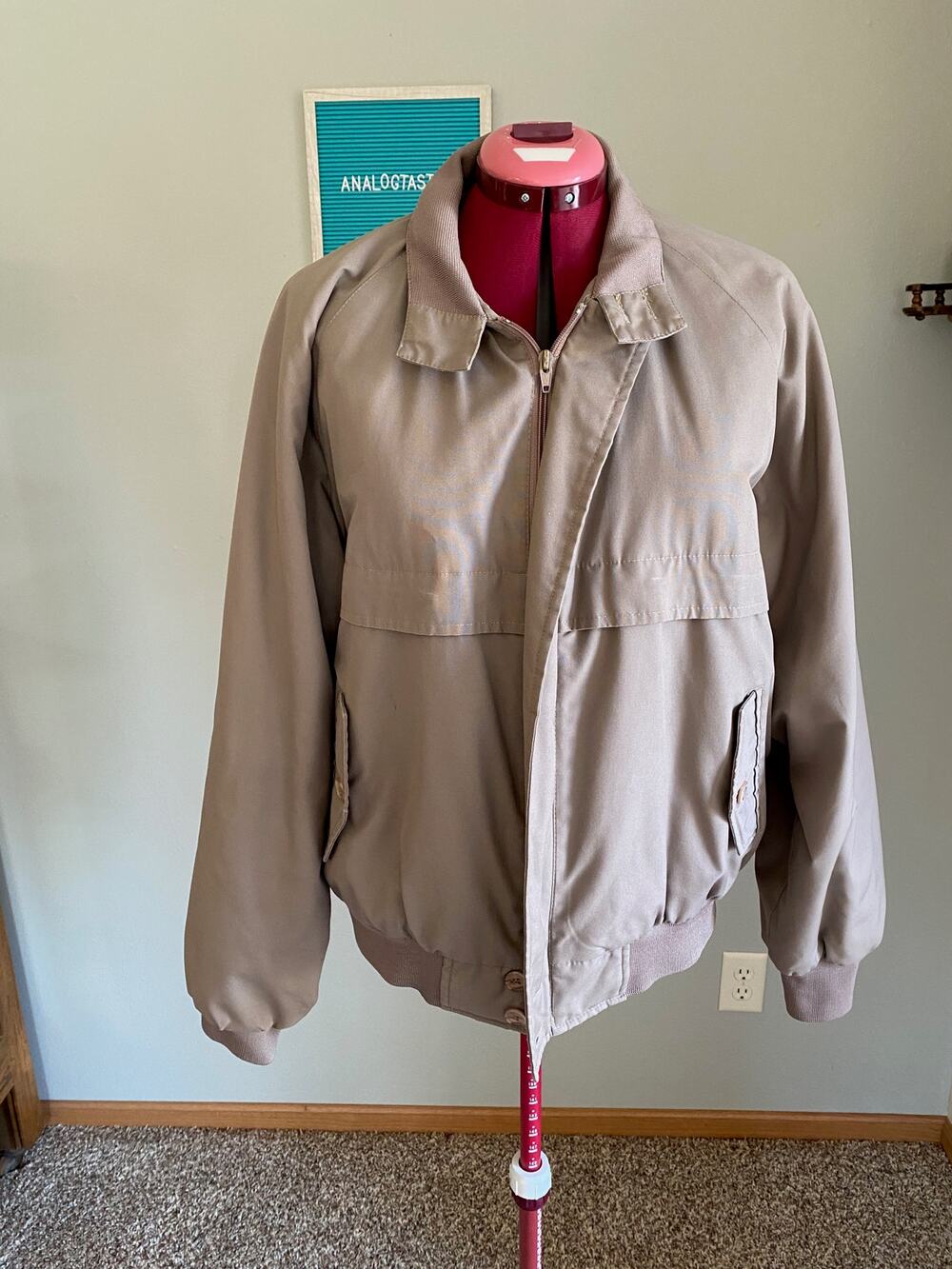 Vintage utility Jacket  short sleeve 1970s mens tan